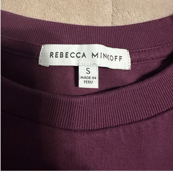 Rebecca Minkoff Dress Size Small Wine Berry Tie Waist Short Casual - Picture 3 of 5